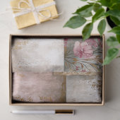 Abstracte kunst College Distressed Bloemen Decoupa Tissuepapier (Geschenk)