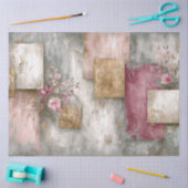 Abstracte kunst College Distressed Bloemen Decoupa Tissuepapier (Craft)
