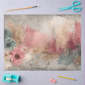 Abstracte kunst College Distressed Bloemen Decoupa Tissuepapier (Craft)