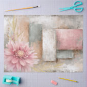 Abstracte kunst College Distressed Bloemen Decoupa Tissuepapier (Craft)