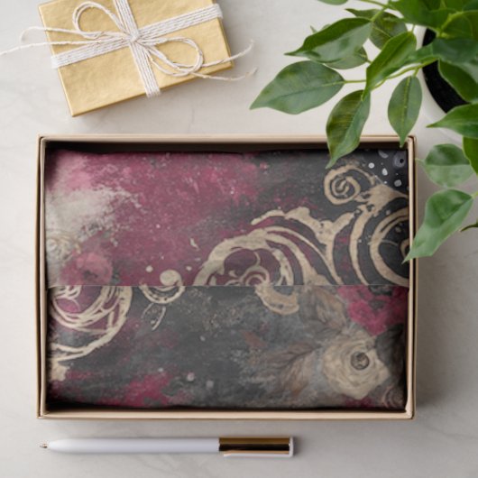 Abstracte kunst College Distressed Bloemen Decoupa Tissuepapier (Geschenk)