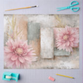Abstracte kunst College Distressed Bloemen Decoupa Tissuepapier (Craft)