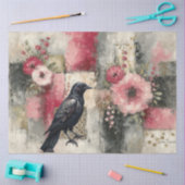 Abstracte kunst College Distressed Bloemen Decoupa Tissuepapier (Craft)