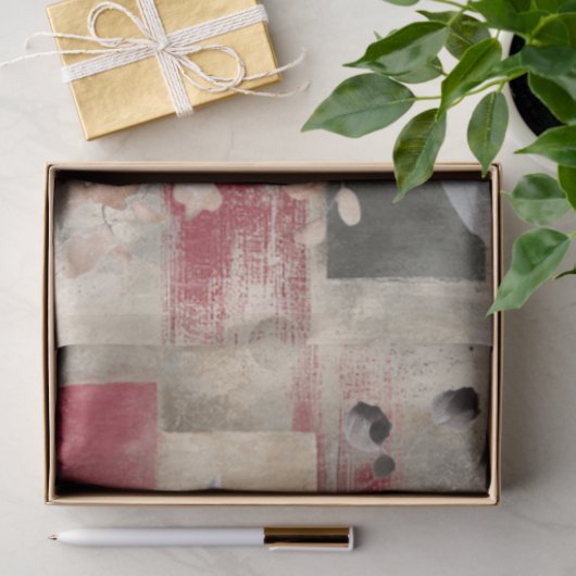 Abstracte kunst College Distressed Bloemen Decoupa Tissuepapier (Geschenk)