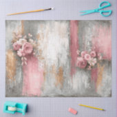 Abstracte kunst College Distressed Bloemen Decoupa Tissuepapier (Craft)
