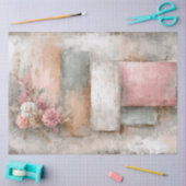 Abstracte kunst College Distressed Bloemen Decoupa Tissuepapier (Craft)