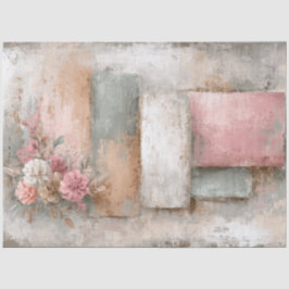 Abstracte kunst College Distressed Bloemen Decoupa Tissuepapier