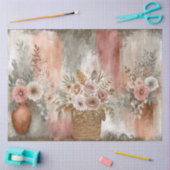Abstracte kunst College Distressed Bloemen Decoupa Tissuepapier (Craft)