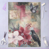 Abstracte kunst College Distressed Bloemen Decoupa Tissuepapier (Craft)