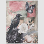 Abstracte kunst College Distressed Bloemen Decoupa Tissuepapier (Voorkant)