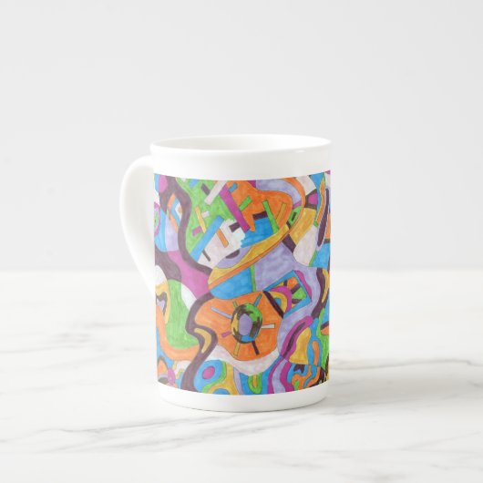 abstracte kunst "Colorscape" Porselein Kop (Links)