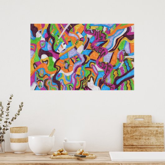 abstracte kunst "Colorscape" Poster (Keuken)