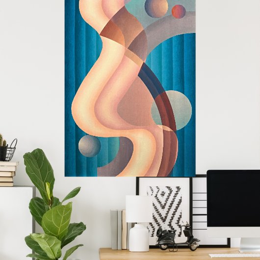  Abstracte Kunst: Compositie nr. 6 Poster (Thuiskantoor)