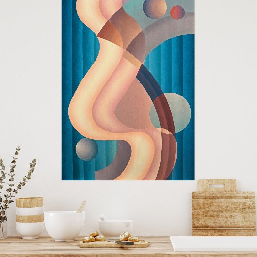 Abstracte Kunst: Compositie nr. 6 Poster (Keuken)