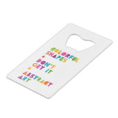 Abstracte kunst creditkaart flessenopener (Voorkant Gekanteld)