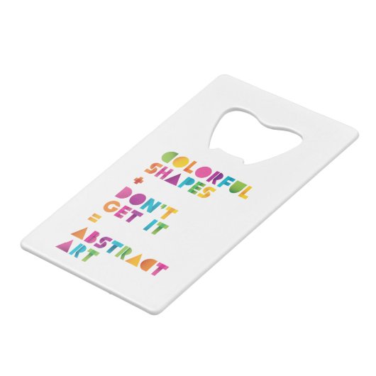 Abstracte kunst creditkaart flessenopener (Achterkant Gekanteld)