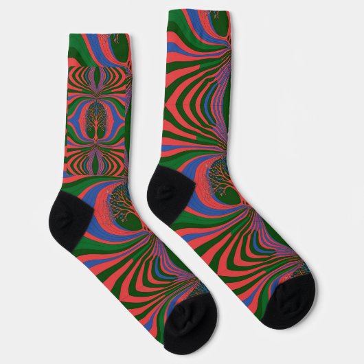Abstracte Kunst Custom Duurzame Premium Crew Sock Sokken (Rechts)