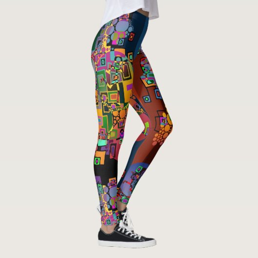 Abstracte kunst - Dansen in de stad + je ideeën Leggings (Rechts)