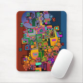 Abstracte kunst - Dansen in de stad + je ideeën Muismat (Met muis)