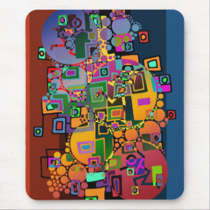 Abstracte kunst - Dansen in de stad + je ideeën Muismat