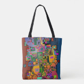 Abstracte kunst - Dansen in de stad + je ideeën Tote Bag (Achterkant)