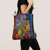 Abstracte kunst - Dansen in de stad + je ideeën Tote Bag (Dichtbij)