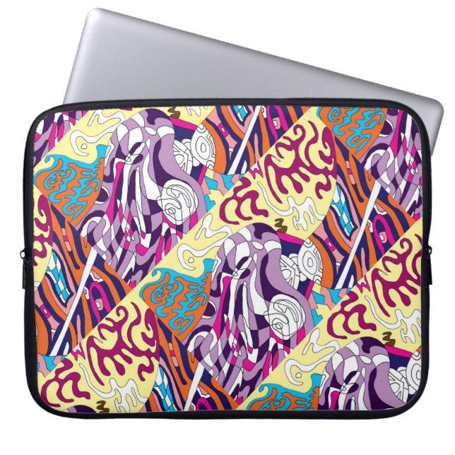 abstracte kunst "Dansende Sky Reaching Hill" Laptop Sleeve (Voorkant)