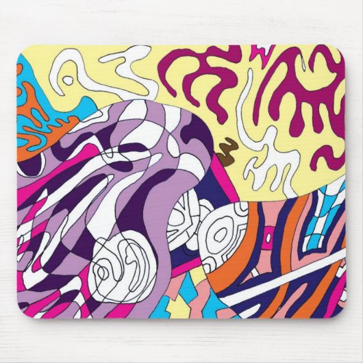 abstracte kunst "Dansende Sky Reaching Hill" Muismat (Voorkant)