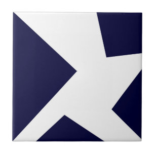 Abstracte kunst Dark Royal Blue Tegeltje