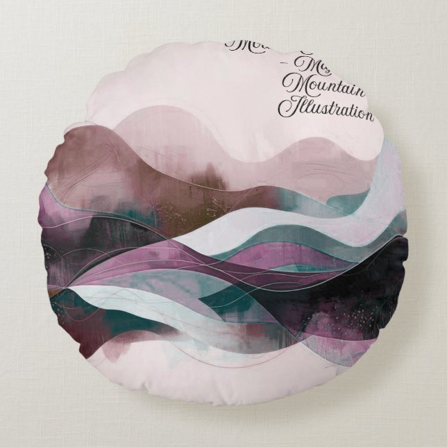 Abstracte Kunst Design | Moderne Minimalist Rond Kussen (Voorkant)