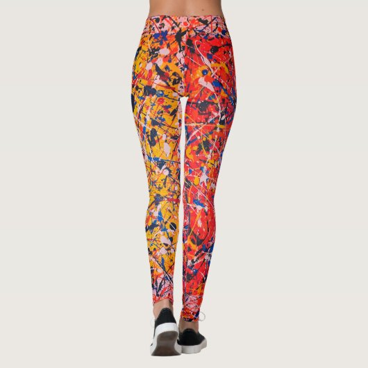 Abstracte kunst die één van een soort Leggings sch (Achterkant)