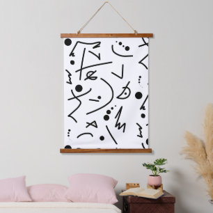 Abstracte kunst die één van een soort schildert hangend wandkleed