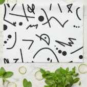 Abstracte kunst die één van een soort schildert theedoek (Gevouwen)