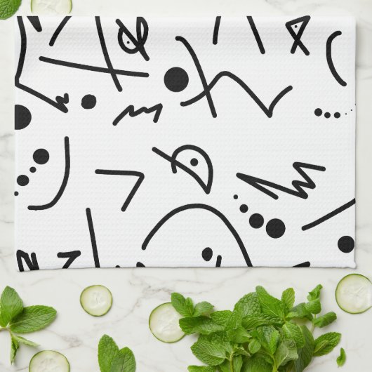 Abstracte kunst die één van een soort schildert theedoek (Gevouwen)