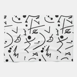 Abstracte kunst die één van een soort schildert theedoek