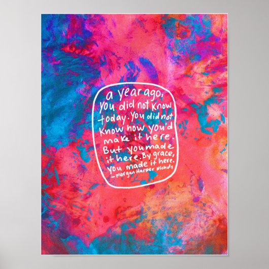 Abstracte kunst die poster motivatie aanmoedigt (Voorkant)