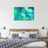 Abstracte kunst "Diepe Oceaan" Canvas Afdruk (Insitu (Slaapkamer))
