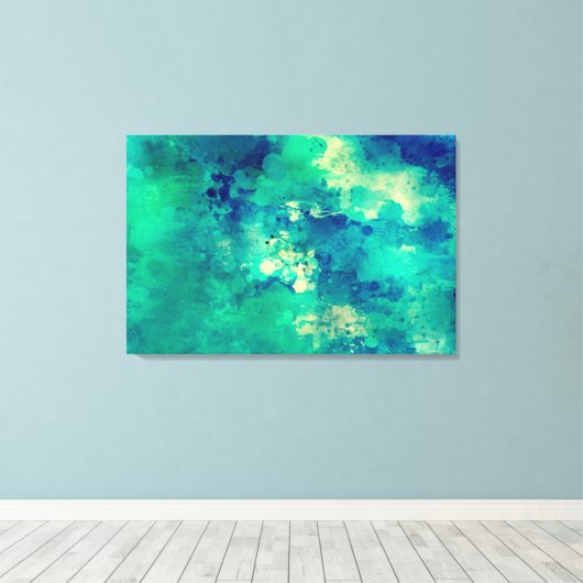 Abstracte kunst "Diepe Oceaan" Canvas Afdruk (Insitu (Houten vloer))