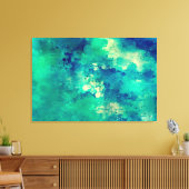 Abstracte kunst "Diepe Oceaan" Canvas Afdruk (Insitu (Woonkamer))