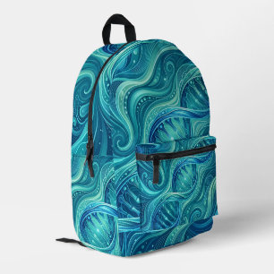 Abstracte Kunst DNA Helix Oceaan Blauwe Rugzak