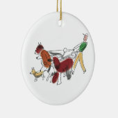  Abstracte Kunst Dog Walker en Honden Keramisch Ornament (Rechts)