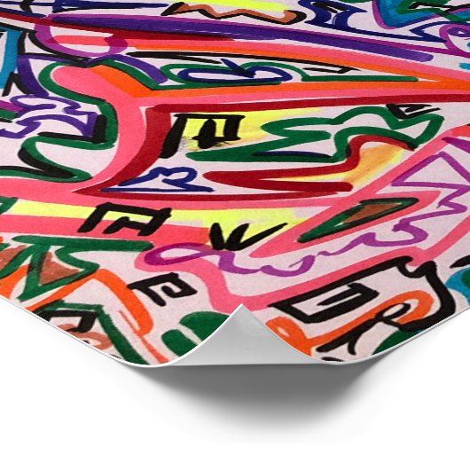 Abstracte Kunst Doolhof Poster (Hoek)