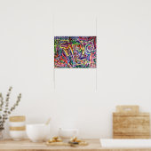 Abstracte Kunst Doolhof Poster (Keuken)