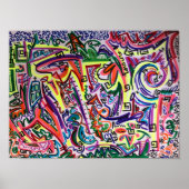 Abstracte Kunst Doolhof Poster (Voorkant)