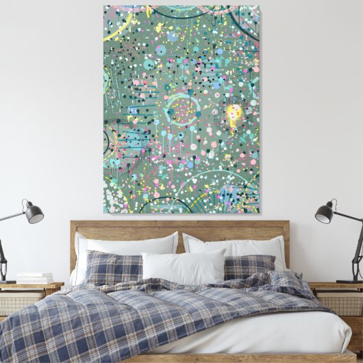Abstracte Kunst: Door de Weide Canvas Afdruk (Insitu (Slaapkamer))