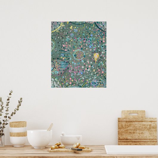 Abstracte Kunst: Door de Weide Poster (Keuken)