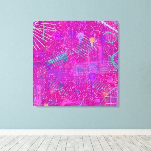 Abstracte kunst: een echte persoonlijkheid  canvas afdruk (Insitu (Houten vloer))