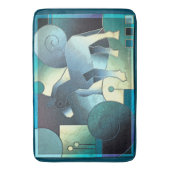 Abstracte KUNST - EEN HOREN - blauw zand Badmat (Voorkant Verticaal)