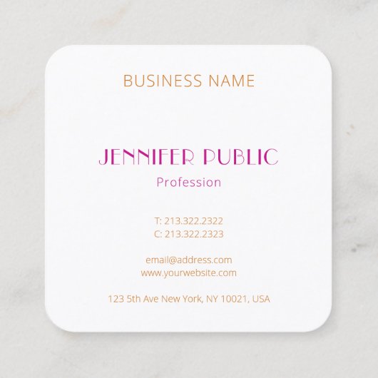 Abstracte Kunst Elegant Monogrammed Sjabloon Moder Vierkante Visitekaartje (Achterkant)