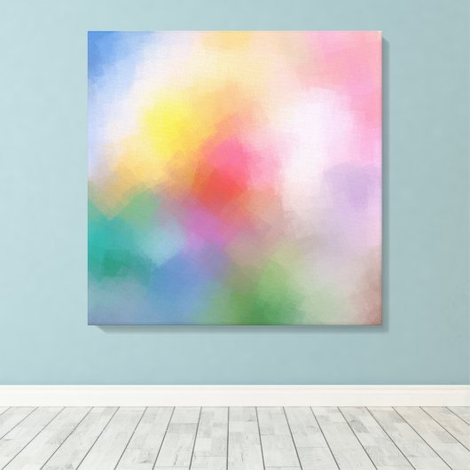 Abstracte kunst Elegant roze rood-blauw Paars Canvas Afdruk (Insitu (Houten vloer))